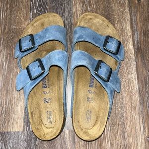 Arizona Oiled Leather soft footbed in dusty blue